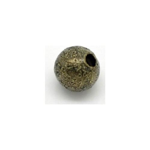 DoreenBeads Copper Spacer Beads Ball Antique Bronze Spot Pattern Frosted About 4mm( 1/8") Dia, Hole:Approx 1mm, 20 Pieces