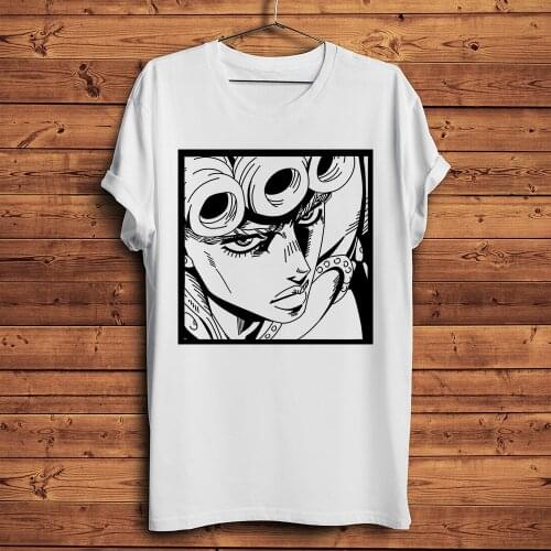JoJo Bizarre Adventure Giorno Giovanna Bruno Bucciarati Funny anime tshirt Men White Casual short T Shirt Unisex streetwear tee