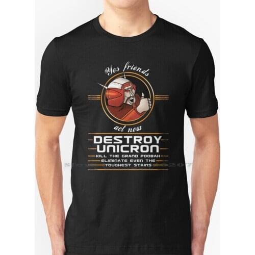 Destroy Unicron Transform Retro Movie Tee T Shirt 100% Pure Cotton Tf Bots Movie Retro Robot Cartoon Toys 80s Geek Nerd Geeky