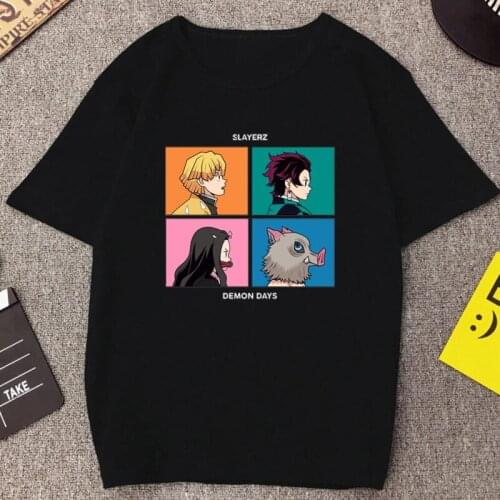 Summer Unique Style Demon Slayer Days Printed Unisex Anime Tshirt Cool Tanjirou Kamado & Nezuko Komado Graphic Manga Cotton Tee