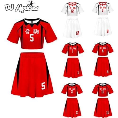 Anime Haikyuu Cosplay Costume Top + skirt Two Piece Set Wakatoshi Tendo Satori Tracksuit Women Shiratorizawa Academy Ushijima