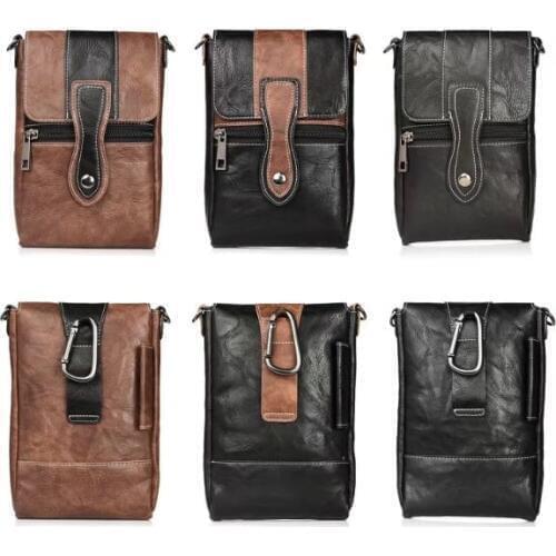 Holster Man Shoulder Belt Clip Mobile Phone Leather Case For Xiaomi Pocophone F1 Mi Max 3 Pro 2S A2 Lite Redmi 5 Plus Note 3 Pro