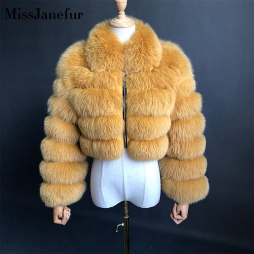 New Arrival Womans Real Fox Fur Coat Short Style Slim Fit Zipper Fashion Real Fur Jacket