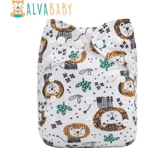 Alvababy Reusable Cloth Diaper Eco-friendly Baby Washable Nappy with 1pc Insert