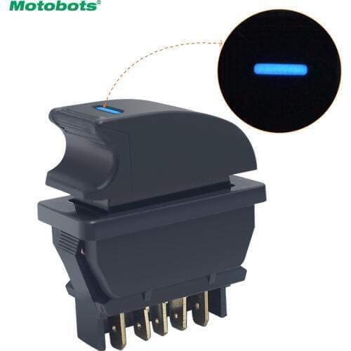 MOTOBOTS 20Pcs New Universal 5pins Car Power Window Switch 12V/24V 20A with Illumination Blue LED Light #AM2945