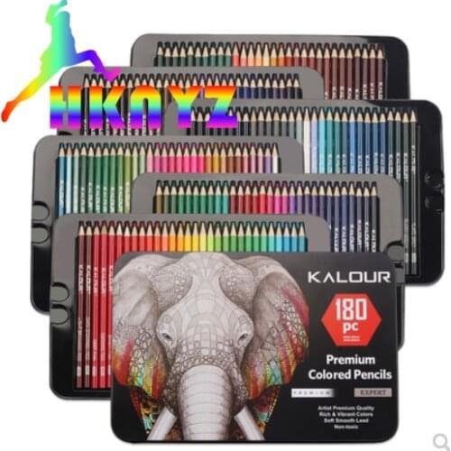 KALOUR 180 Color Pencil Set Soft Oil Colored Pencils for Drawing Non-toxic Wood with Metallic