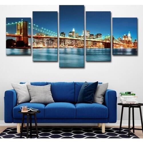 5pcs set 5d DIY Diamond Painting Cross Stitch New York night scene Mosaic diamond round,Diamond Embroidery Crafts