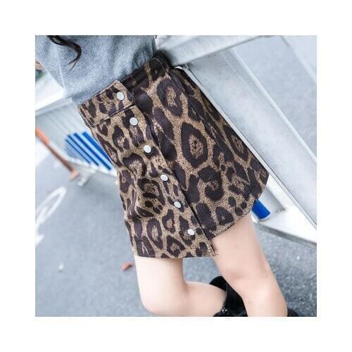 Girls Autumn and Winter Skirts 2019 New Suede Skinny Leopard Short Skirt Childrens Plus Thick Skirt Girls Christmas Clothes