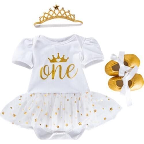 Baby Girls Birthday Princess Dress Tutu 3 Pcs Shoes And King Mesh Toddler Baptism Clothes Cute 3-24 Months Fancy Party Dresses