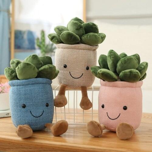 Succulent Plants Plush Stuffed Toys Lifelike Succulent Plants Plush Stuffed Decoration Toy Potted Succulent Plants Kids Gift
