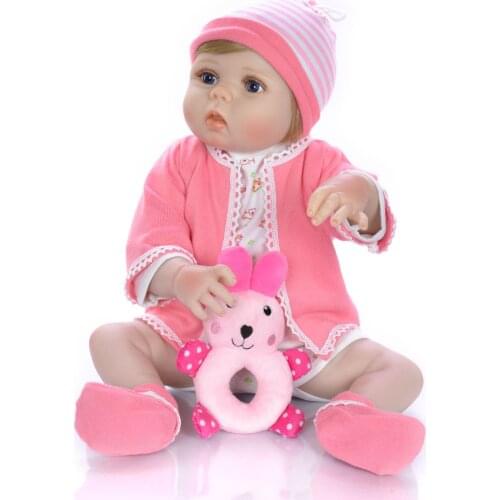 23 Inch Full silicone vinyl reborn baby doll girl Lucy bebe reborn realista bonecas gold wig children playmate gift toys