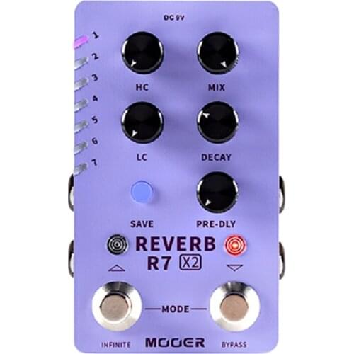 MOOER R7 REVERB X2 Reverb Effect Processor Contains 14 Reverb Sounds to Support Preset Switching Effects Guitar Accessories US P