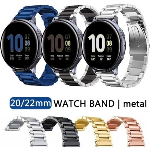 20 22mm Stainless Steel Band For Samsung Galaxy Watch 46mm S3 Strap Metal Wristband For Amazfit GTR Strap gt2 gt2pro/gt2e Correa