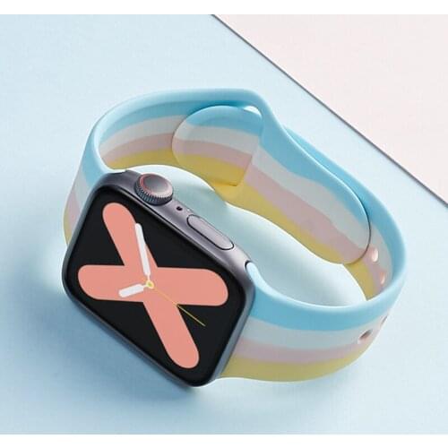 Strap For Apple watch SE band iwatch band 38mm 42mm Series 6 5 4 3 SE Silicone Watchband Wrist bracelet correa apple watch band