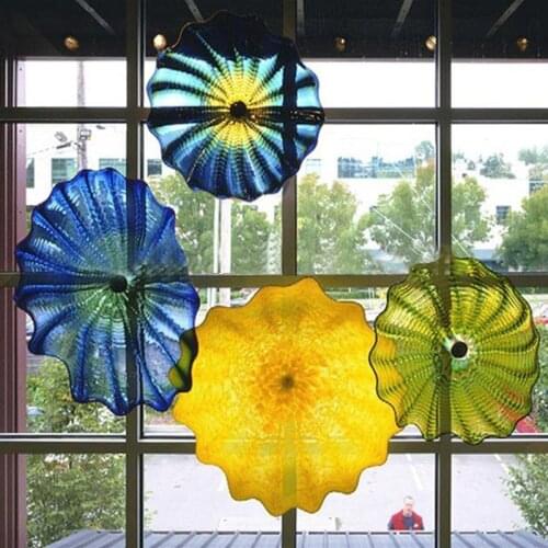 Turkish Flower Wall Art Italian Design Murano Glass Flowers for Home Stained Colored Glass Plates Murano Art Glass Wall Sconces