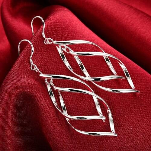 Wholesale Price 925 Sterling Silver Earrings Womens Fashion Jewelry Drop Earrings Gift Deliver Love Wife