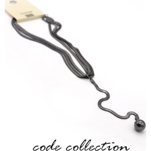 New Fashion Necklace pendants Ball Round Snake Chain Flat Titanium SteeL Necklace For Women Girl Party Jewelry Accessories Gift