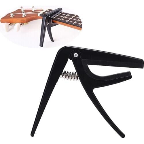 1PCS Black Color Ukulele Capo Single-handed Quick Change Ukelele Capo Plastic Steel Guitar Parts & Accessories