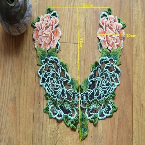 1pc/lot Embroidered Lace Collar Lace Venice colorful Applique Motif Patches Embossed Sewing Accessories 06082134