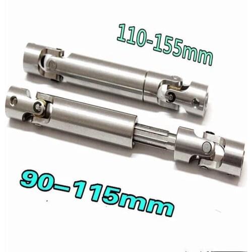 1pcs SCX10 Steel Universal Drive Shaft With CVD 90-110mm 110-155mm D90 For 1/10 Scale Models RC Car AXIAL Crawler TF2