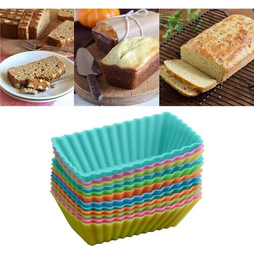10PCS Random Color Silicone Baking Cup Reusable Nonstick Muffin Mold Cupcake Liner Cake Mold Small Cake Mold Toast Mold