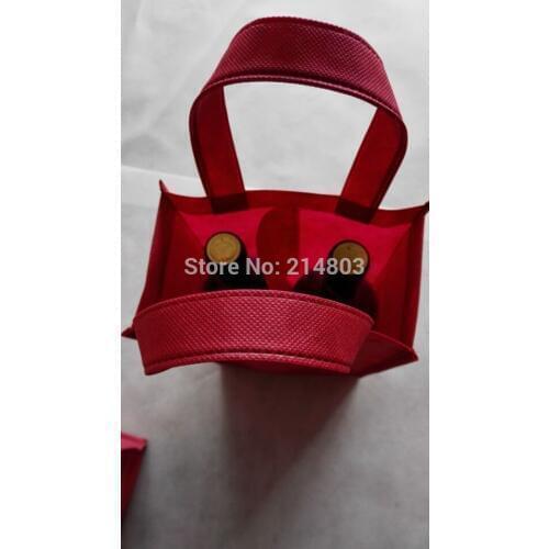 1000PCS/lot) Non woven fabric 2 bottles 750ml wine bag with logo