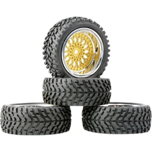 4pcs Dia 75mm Combiner 12mm Enlarge Tires Rubber Skin + Nylon Plating Wheel Hub +Sponge Liner for 1/10 RC On-road Car Rally Tire