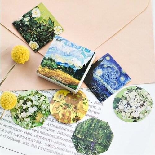 45Pcs/box Vintage Van Goghs Paintings Sticker Scrapbooking Creative DIY Diary Journal Decorative Adhesive Labels Stationery