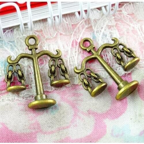 50pcs/lot 23*18MM Antique Bronze Plated Charms Balance Pendant Diy Jewelry Findings