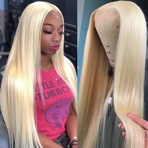 613 Lace Front Wig 13x4 Bone Straight Human Hair Wigs Transparent Lace Frontal Wig 150 Lace Wig 30Inch Blonde Lace Front Wig