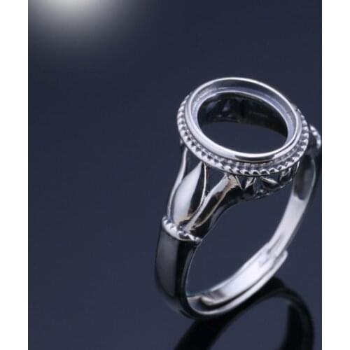 8.7*10.7mm 925 STERLING SILVER Semi Mount Bases Blanks base blank Pad VINTAGE rings ring Setting set jewelry gift diy A2216