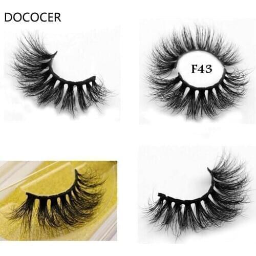 DOCOCER Makeup 3D Eyelashes Mink Eyelashes Soft Cross Dramatic Mink False Eyelashes Reusable Handmade Eyelashes F43