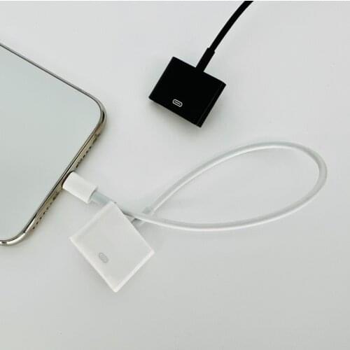 New Docking 30pin Female to 8pin Data Charge Cable Dock 30P Black & White 18cm