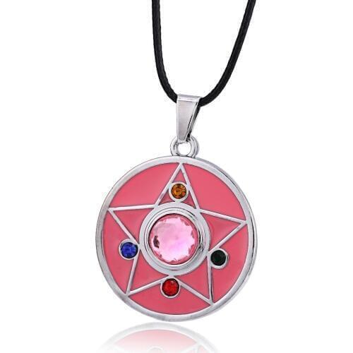 Hot NEW Anime Wholesale great metal necklace movie Sailor Moon Necklace drill stars colorful cosplay wings pendant