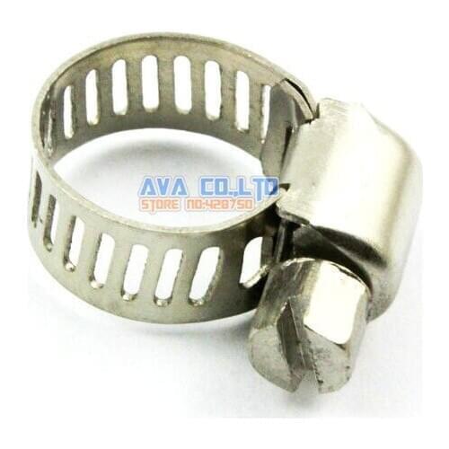 20 Pieces 6-12mm Stainless Steel Hose Clamp Worm Gear Hose Pipe Fitting Clamp