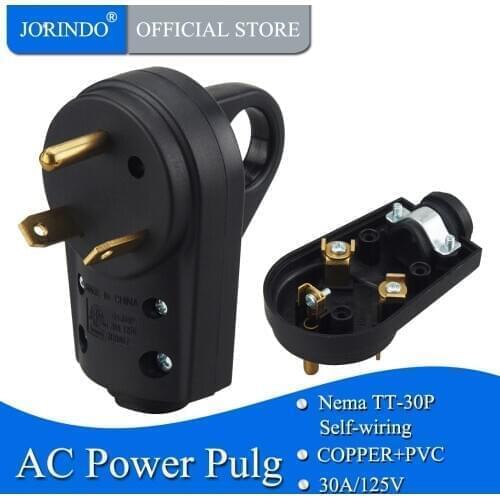 JORINDO [Nema TT-30P] 30Amp Heavy Duty RV Replacement Plug, Nema TT-30P Replacement Power Assembly Plug For Cord. AC Plug