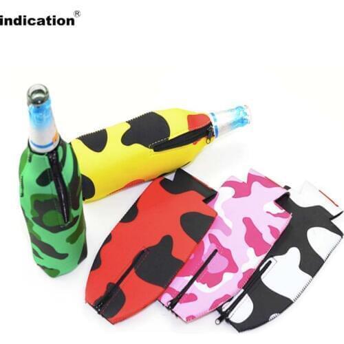Camouflage Patter Design Beer Bottle Holders Neoprene Drink Sleeve Bottle Holders For Beer Cans Beer Cooler Bag 100pcs/lot