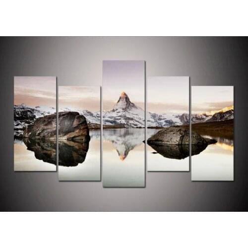 5pcs art HD Printed matterhorn in alps Painting on canvas room decoration print poster picture canvas Free shipping /PT0547