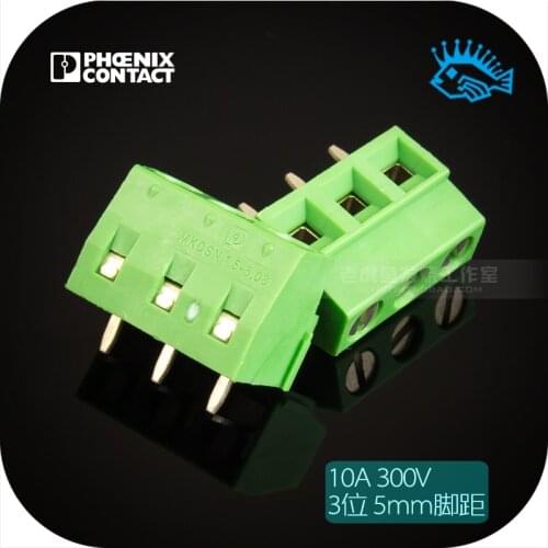 2pcs/20pcs Germany Phoenix 10A 300V Screw 3Pin 5.0mm Straight Pin PCB Screw Terminal Block Connector