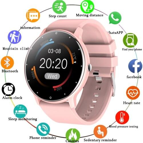 LIGE Full Touch Smart Watch Women Waterproof Sports Watch Heart Rate Monitoring Fitness Tracker Men Smartwatch For Android IOS