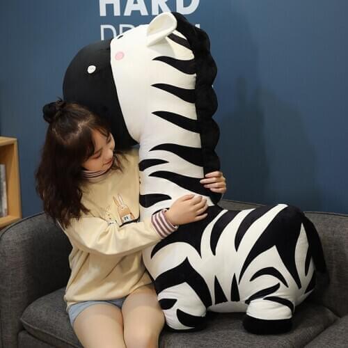 40-70cm Cartoon Horse Plush Toys Cute Staffed Animal Zebra Doll Soft Realistic Horse Toy Kids Birthday Gift Home Decoration