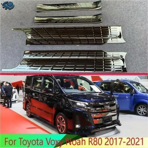 For Toyota Voxy Noah R80 2017-2021 Stainless Steel Inner Door Sill Panel Scuff Plate Kick Step Trim Cover Protector