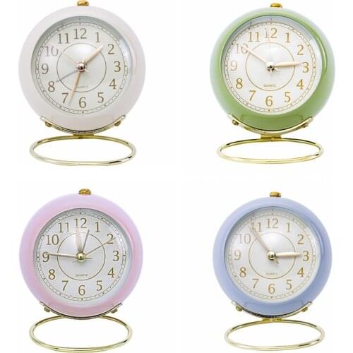 New Retro Alarm Clock Silent Pointer Clocks Dual Bell Night Light Bedroom Decor Home Decor Vintage Antique Portable Alarm Clock
