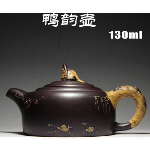Authentic Yixing ZishaTeapot Ore Purple Duck Rhyme Famous teapot crafts