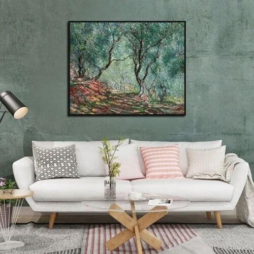 Plants Poster Painting Green Forest In The Mountains Hd Print Painting Poster Home Living Room and Bedroom Wall Art Decoration