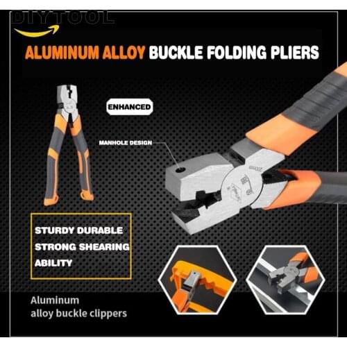 Industrial aluminum alloy buckle right angle pliers 90 degree buckle pliers daily household folding pliers