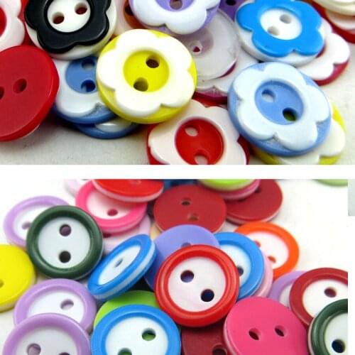 100PCS Bright RESIN Flower Shirt Buttons Coat Boots Sewing Clothes Accessory Sweater Ring Button R-351