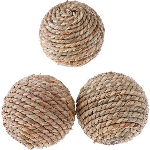 Rabbit Small Pet Chew Toy Clean Teeth Natural Grass Ball Small Pet Perfect Molar Tool