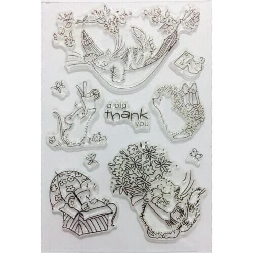 Thank you Hedgehog stamp Clear Stamp for Scrapbooking Transparent Silicone Rubber DIY Photo Album Decor
