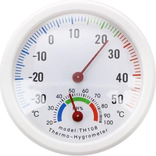 Thermometer hygrometer needle round dial TESTER interior exterior white